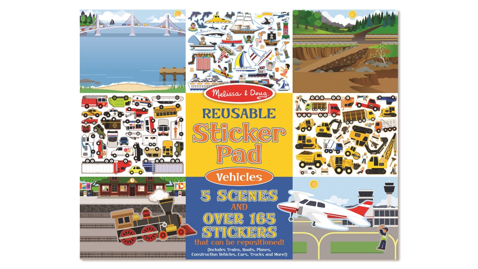 Melissa and Doug Reusable Stickers - Vehicles