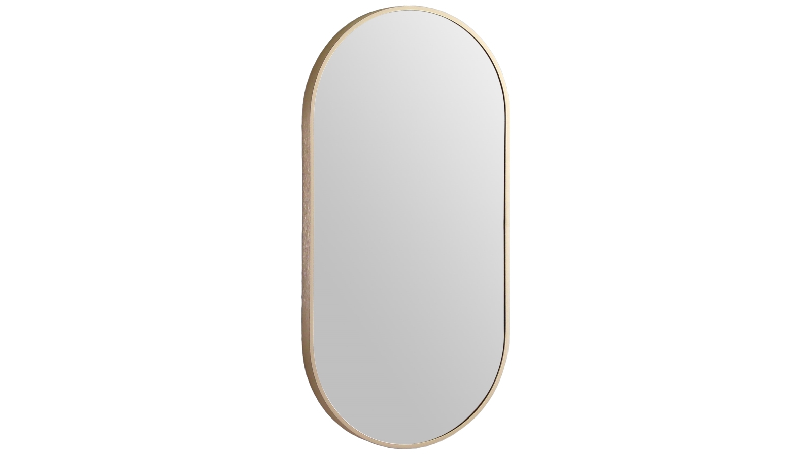 Remer 460mm x 1210mm Aluminium Frame Oblong Mirror - Brushed Brass