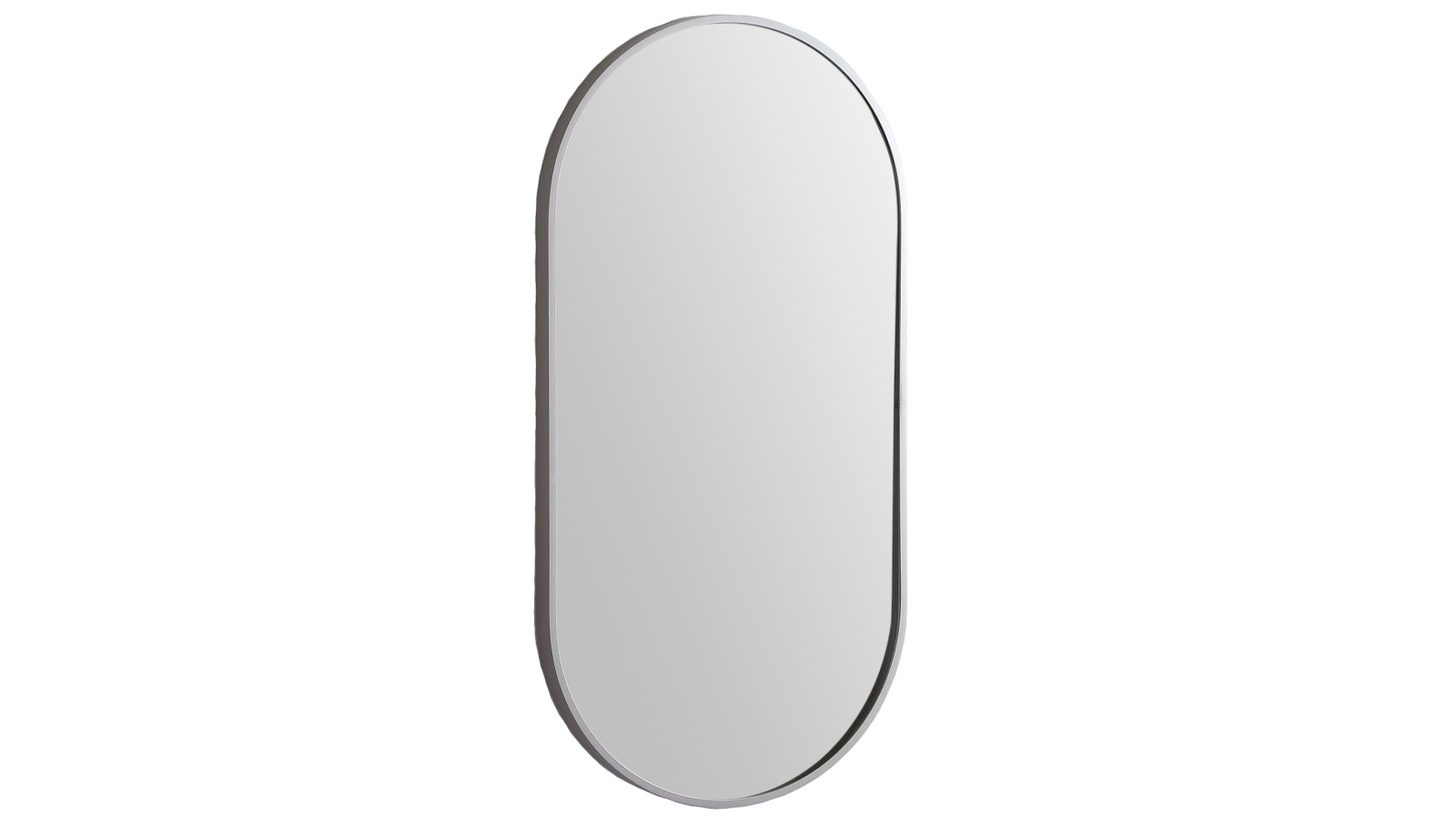 Remer 460mm x 1210mm Aluminium Frame Oblong Mirror - Brushed Nickel