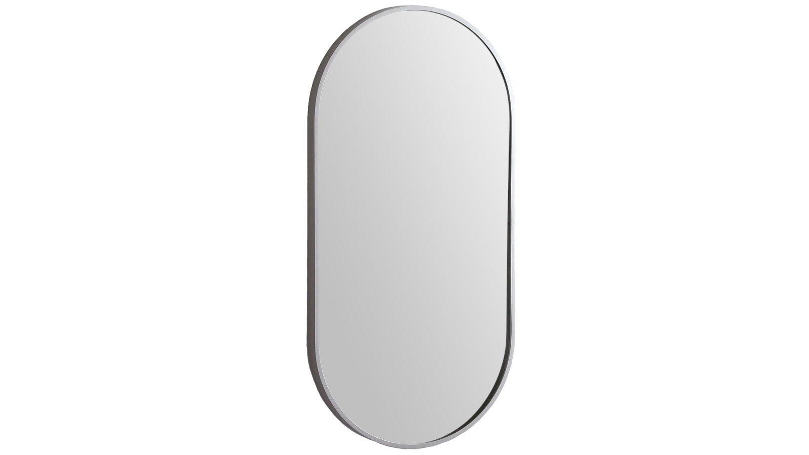 Remer 460mm x 910mm Aluminium Frame Oblong Mirror - Brushed Nickel