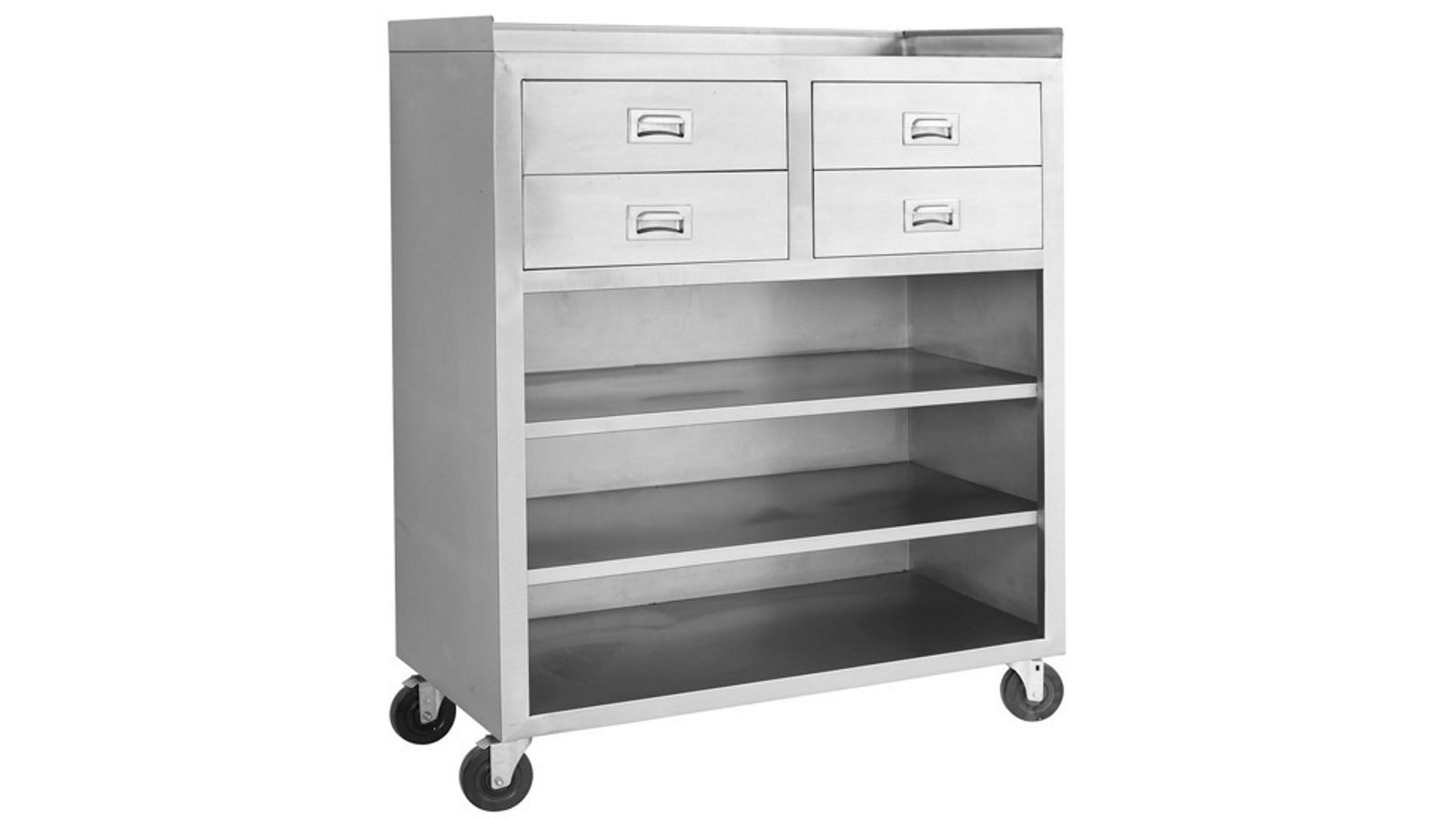 F.E.D Commercial MS116 Mobile Cabinet with 4 Drawers and 3 Shelves