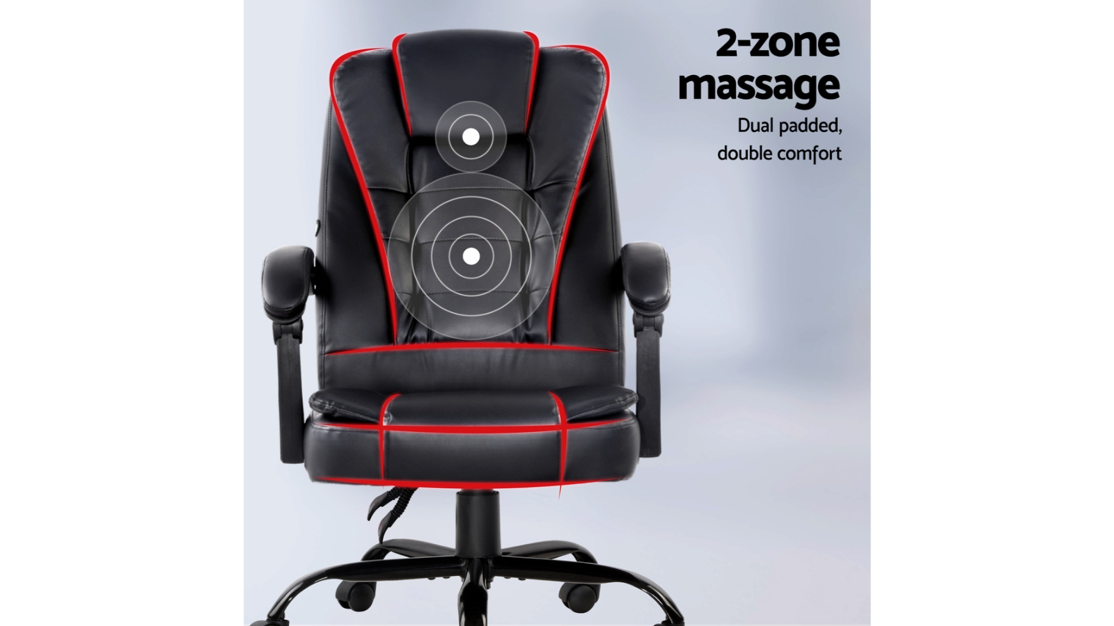 Artiss Black PU Leather Massage Office Chair with Recliner | Harvey Norman