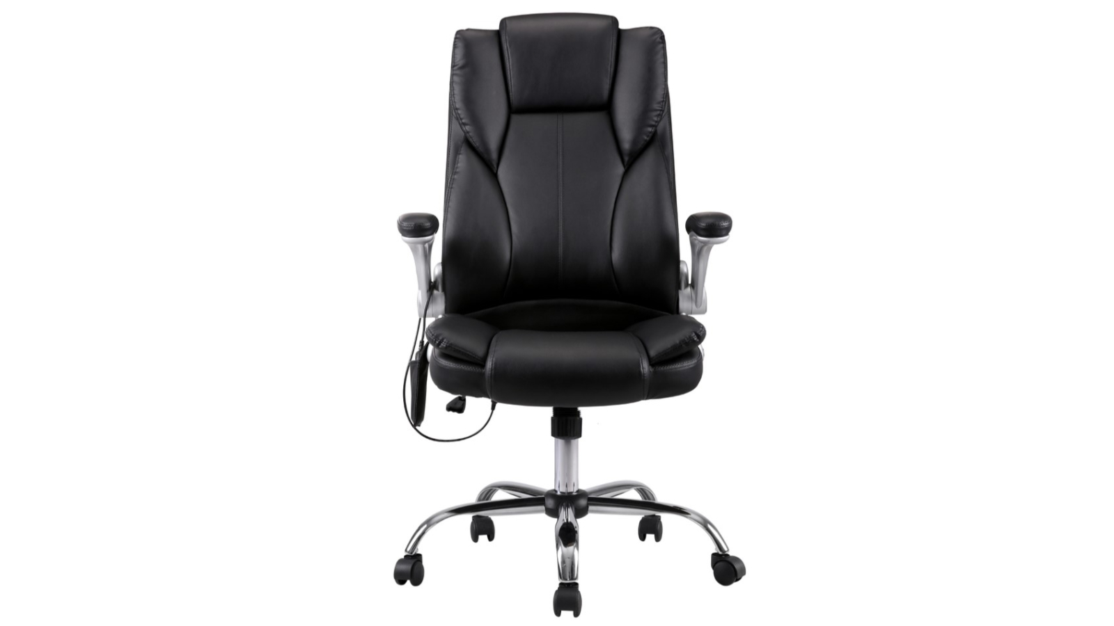 Artiss Black/Silver PU Leather Massage Office Chair | Harvey Norman