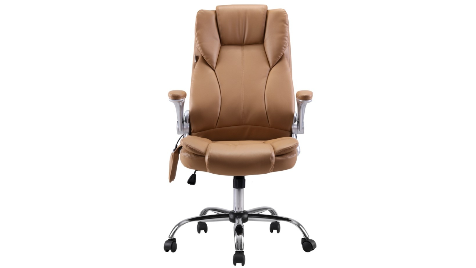 Artiss 8 Point Massage Office Chair PU Leather Brown | Harvey Norman