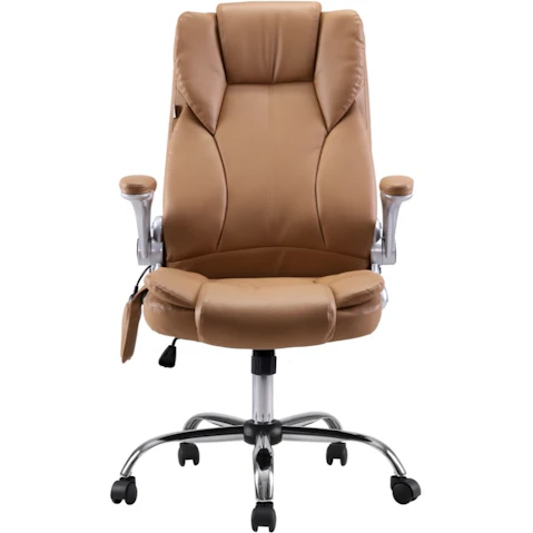 Artiss PU Leather Executive Massage Gaming Office Chair - Brown
