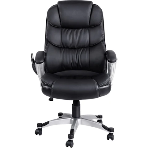 Artiss Executive PU Leather Heated Massage Office Chair - White