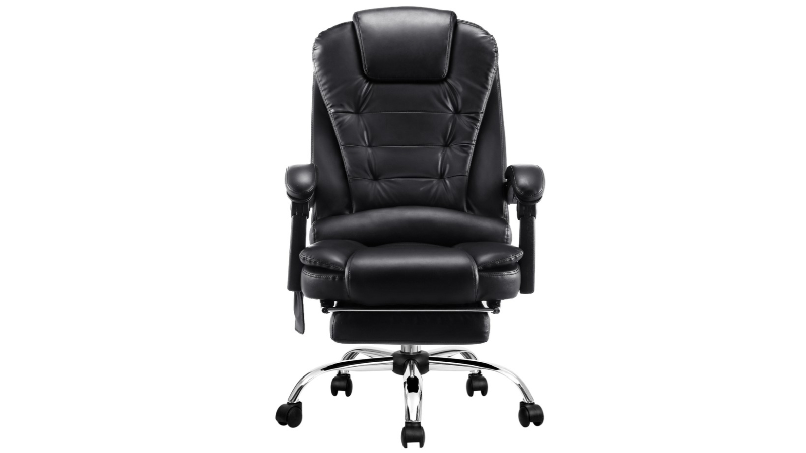 Artiss PU Executive Massage Footrest Recliner Office Chair - Black