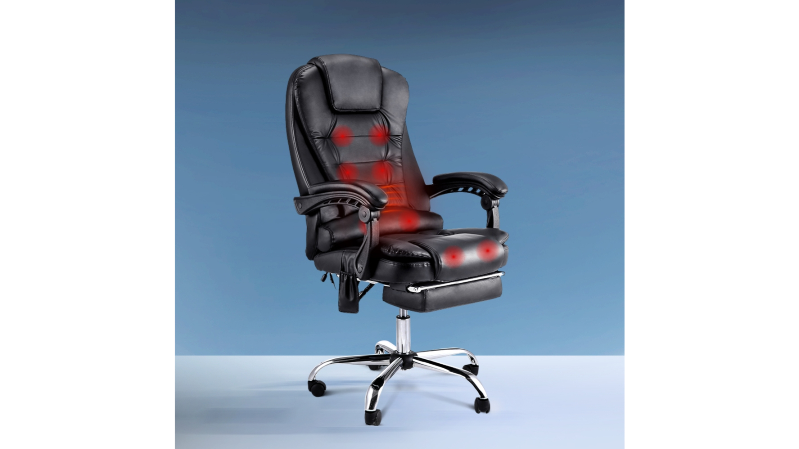 Artiss Black Massage Executive Office Chair with Recliner Footrest ...