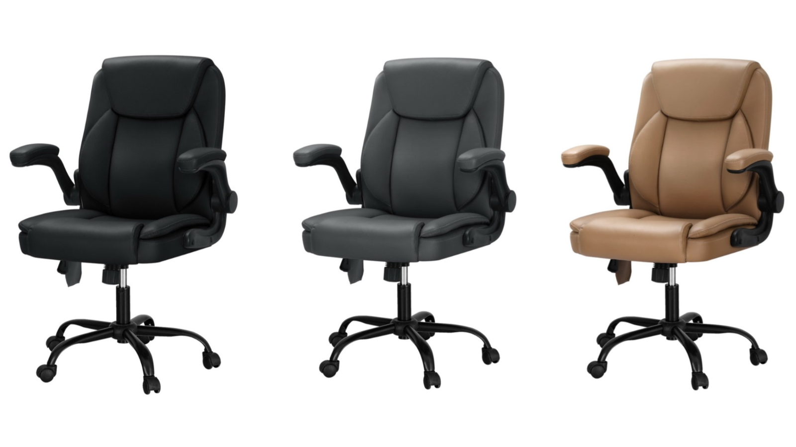 Artiss 2-Point Mid Back Massage Leather Office Chair