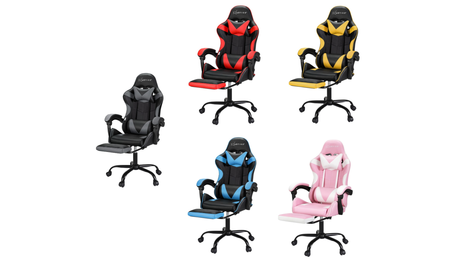 Artiss 2-Point Footrest Massage Gaming Office Chair