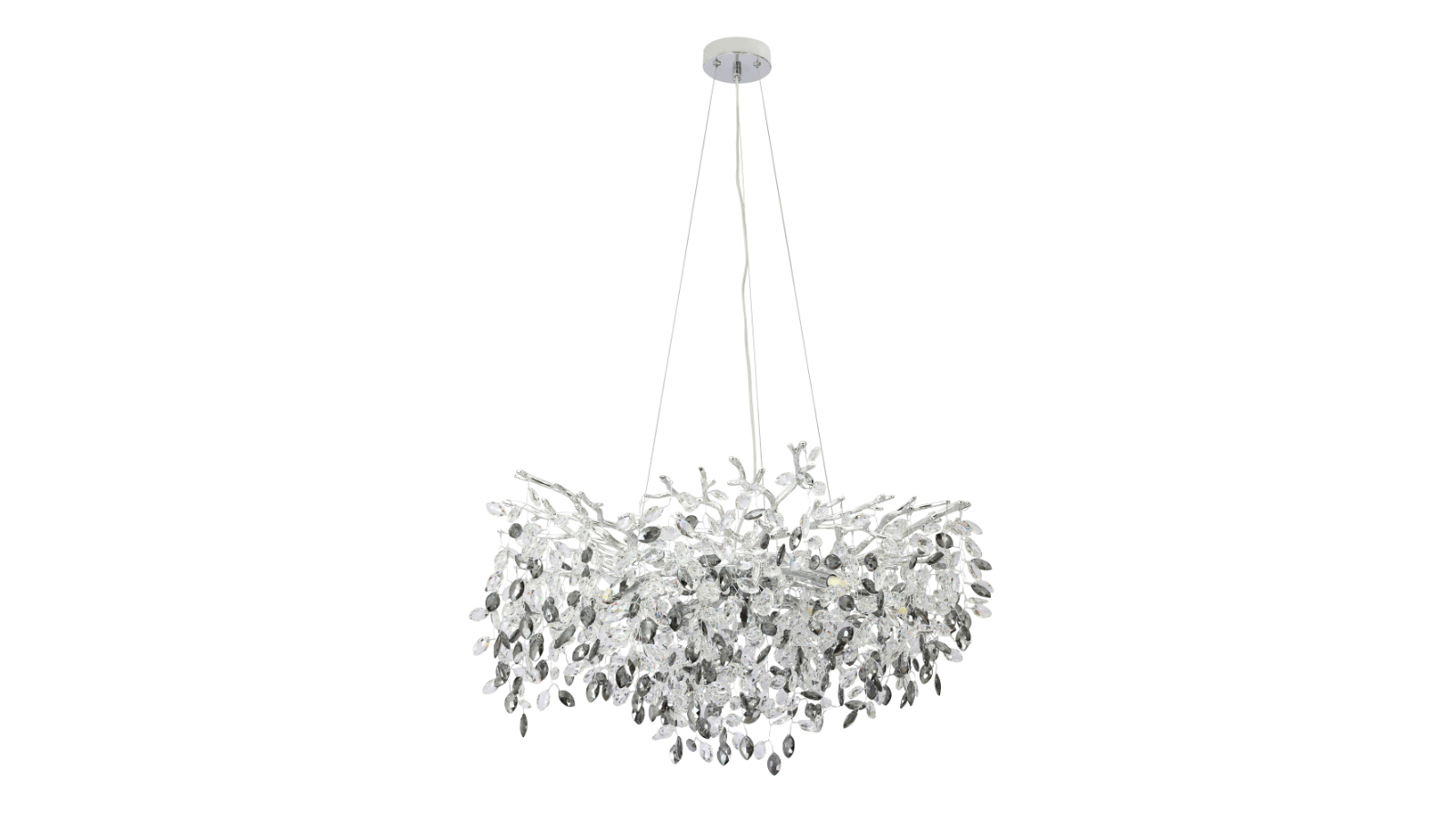 Pretty & Practical Bratislava Chrome Crystal Pendant with Clear and Smoke Glass