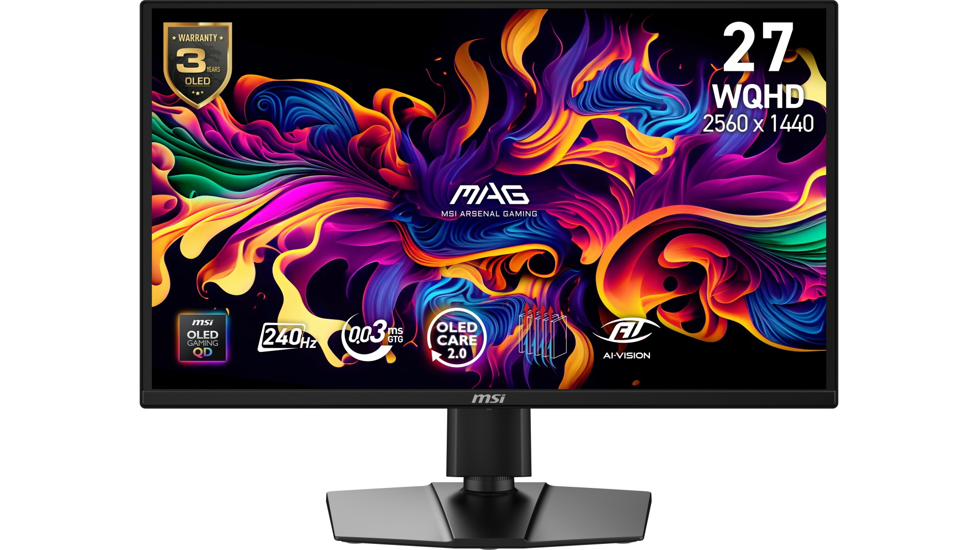 MSI 27-inch MAG 272QP QD-OLED X24 WQHD 240Hz Gaming Monitor