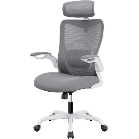 Maestro Furniture Mesh Ergonomic High Back Flipped Armrest Office Chair - Grey