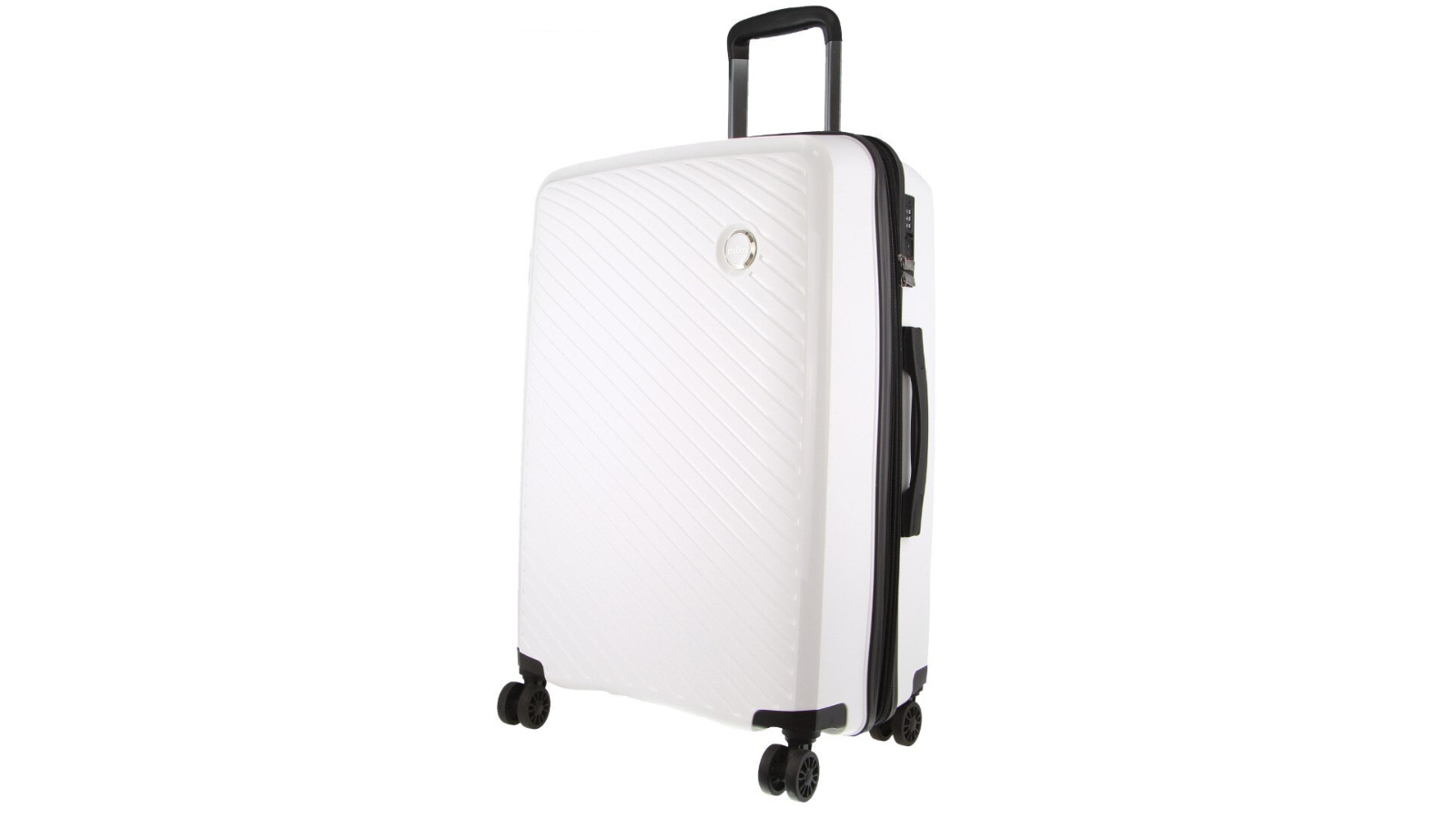Milleni Hard Shell Luggage Bag Travel Suitcase White Harvey Norman