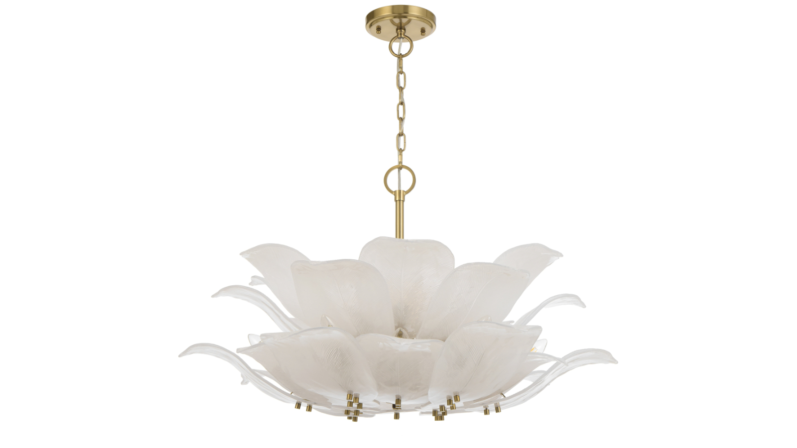 Pretty & Practical Plovdiv 24 Piece Brass Frost Glass Pendant Light