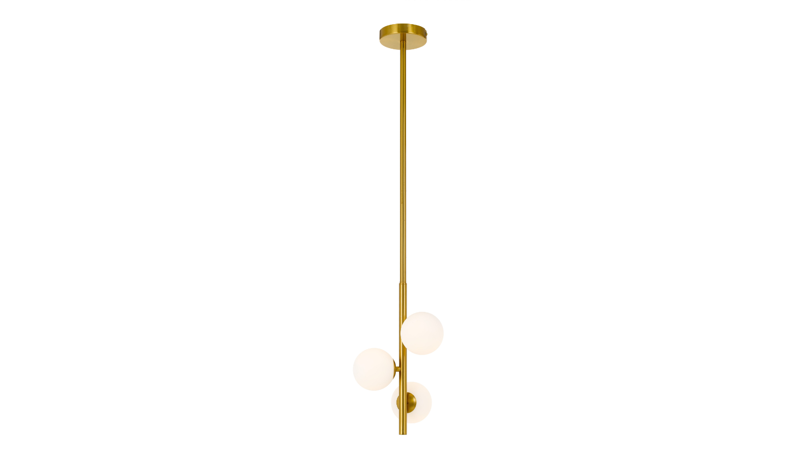 Pretty & Practical Savannah 3metre Chain Antique Gold Rod Pendant with Opal Matt Glass