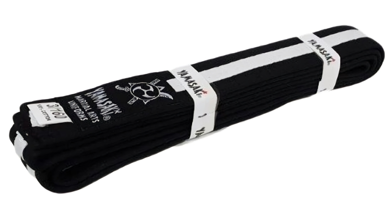 Morgan Sports Black Yamasaki Martial Arts Belt with White Stripe