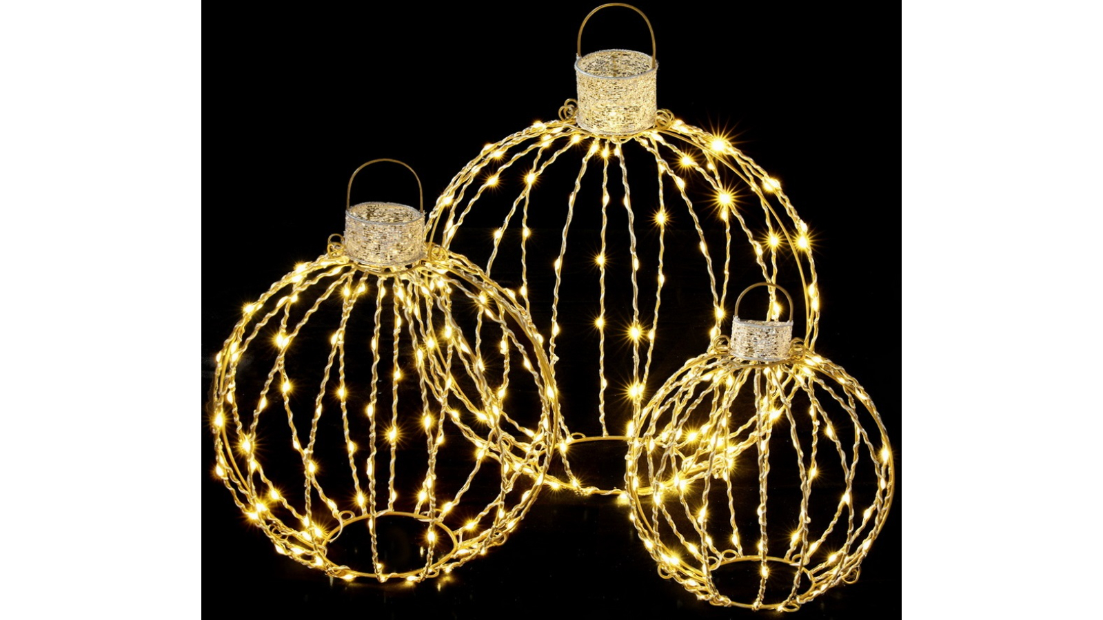 Jingle Jollys 3 Piece 320 LED Christmas Ball Fairy Light Set - Warm White