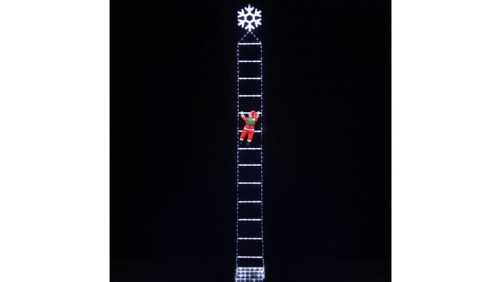 Jingle Jollys 3.4m Santa Christmas Ladder Light - Cool White