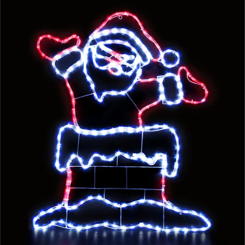 Jingle Jollys 101cm LED Christmas Santa Light Outdoor Decoration - Multicoloured