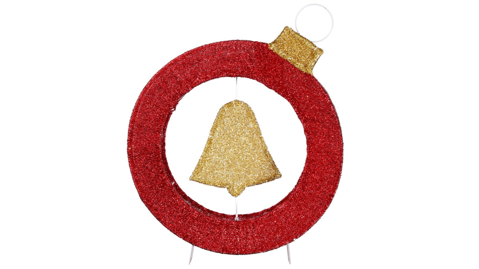 Jingle Jollys 30 LED Christmas Lights Motif Bell Wreath - 60cm