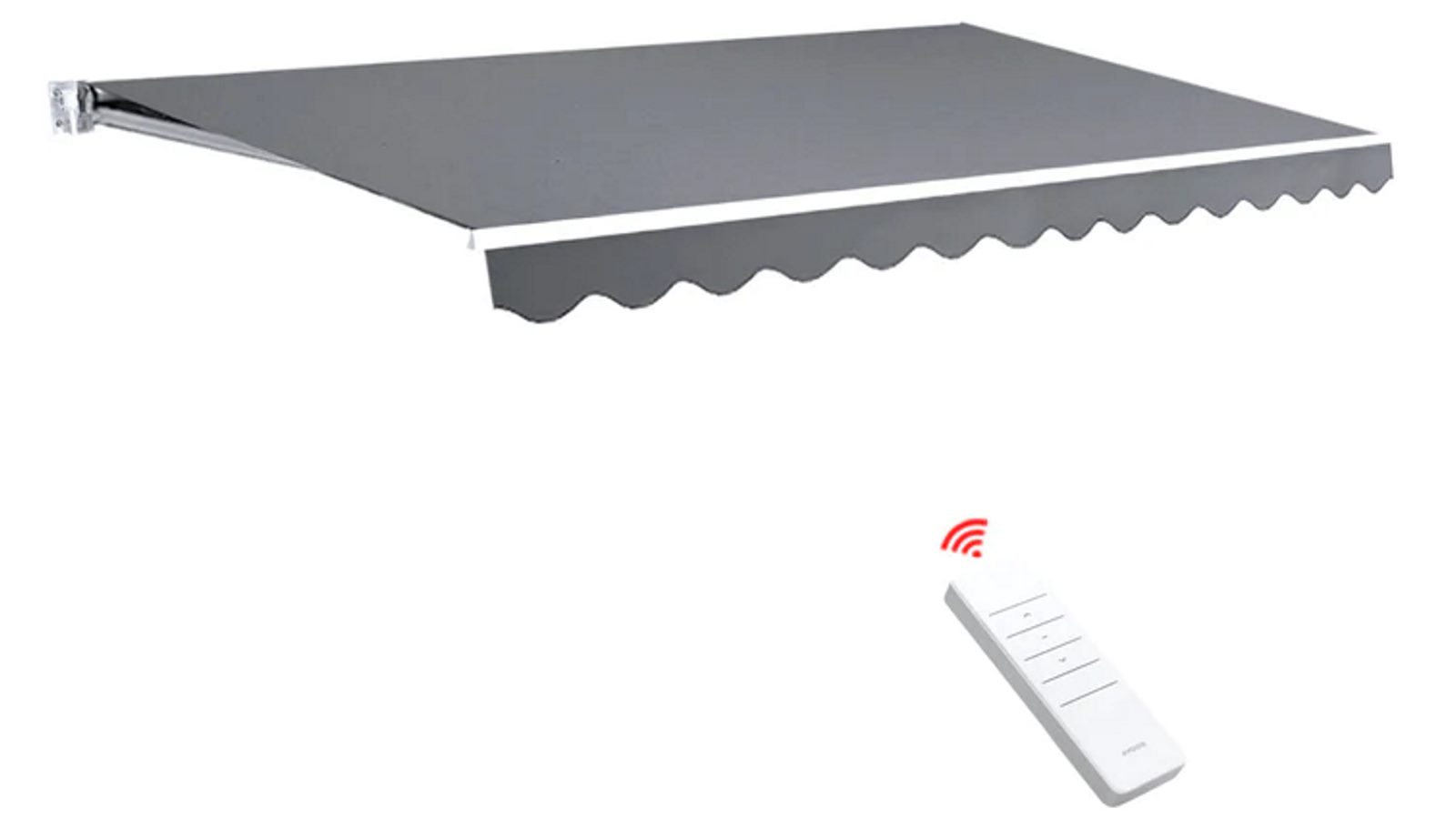 Instahut Retractable 3mx2.5m Folding Arm Awning Motorised Sunshade - Pearl Grey