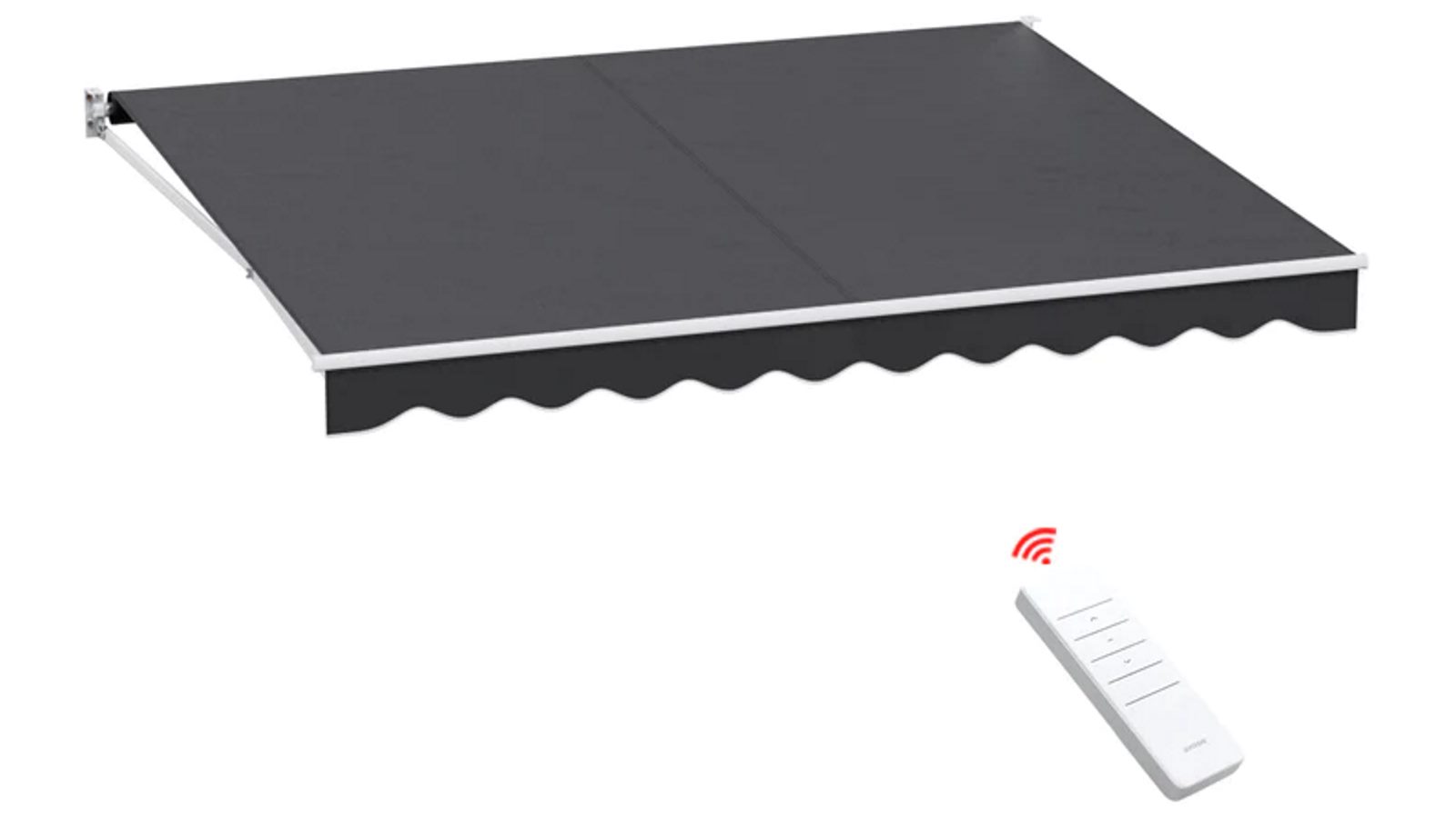 Instahut Retractable 4mx3m Folding Arm Awning Motorised Sunshade - Grey