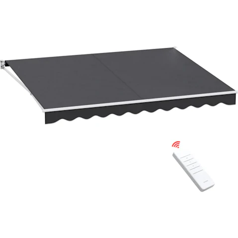 Instahut Retractable 4mx3m Folding Arm Awning Motorised Sunshade - Grey