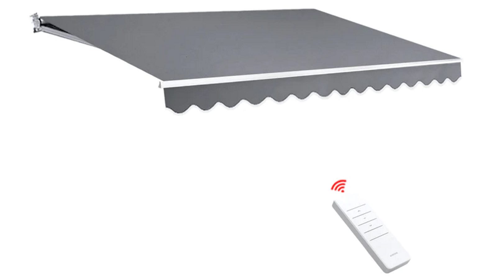 Instahut Retractable 4mx3m Folding Arm Awning Motorised Sunshade - Pearl Grey