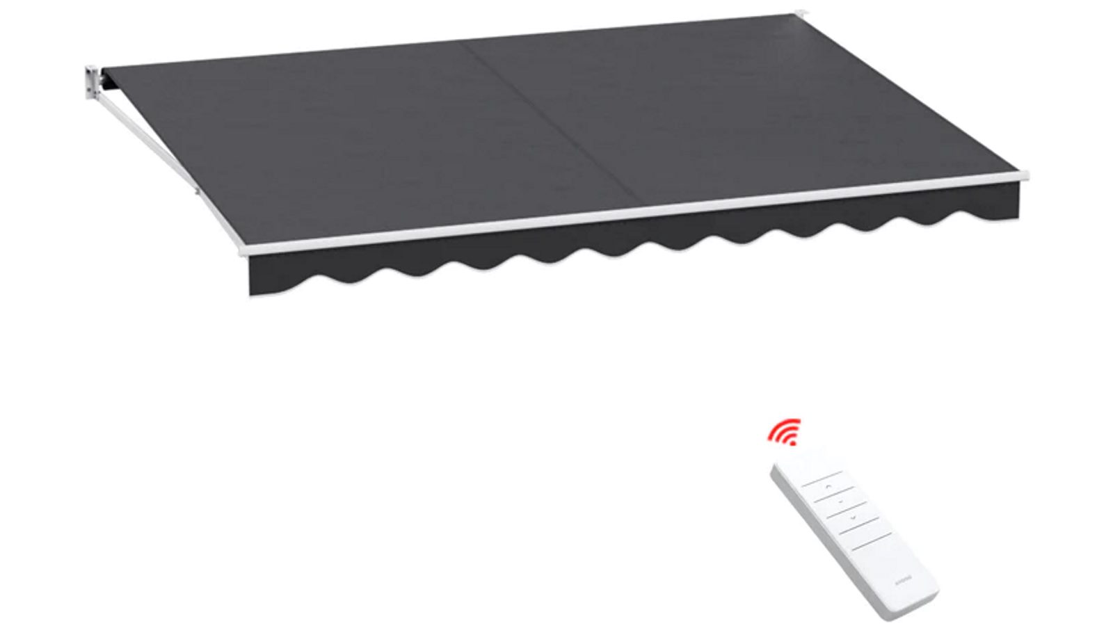 Instahut Retractable 4.5mx3m Folding Arm Awning Motorised Sunshade - Grey