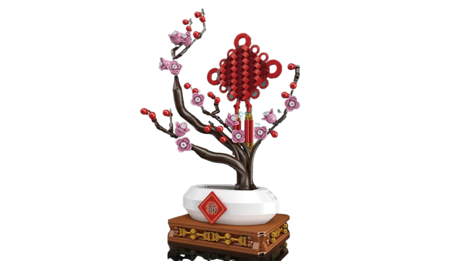 Mould King 1087 Piece Chinese Knot Potted Plum Blossom Building Set
