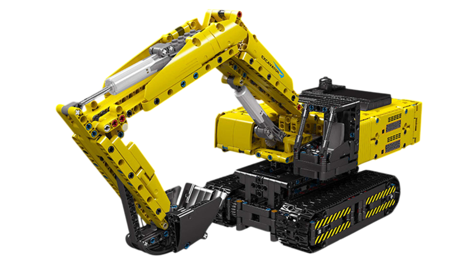 Mould King 1500 Piece Motor Yellow Mechanical Digger Toy
