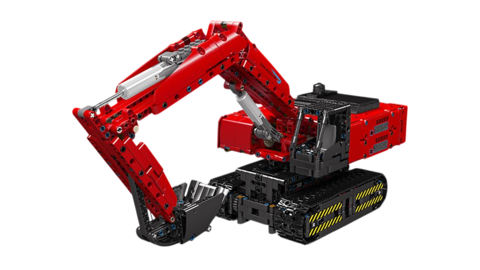 Mould King 1500 Piece Motor Red Mechanical Digger Toy
