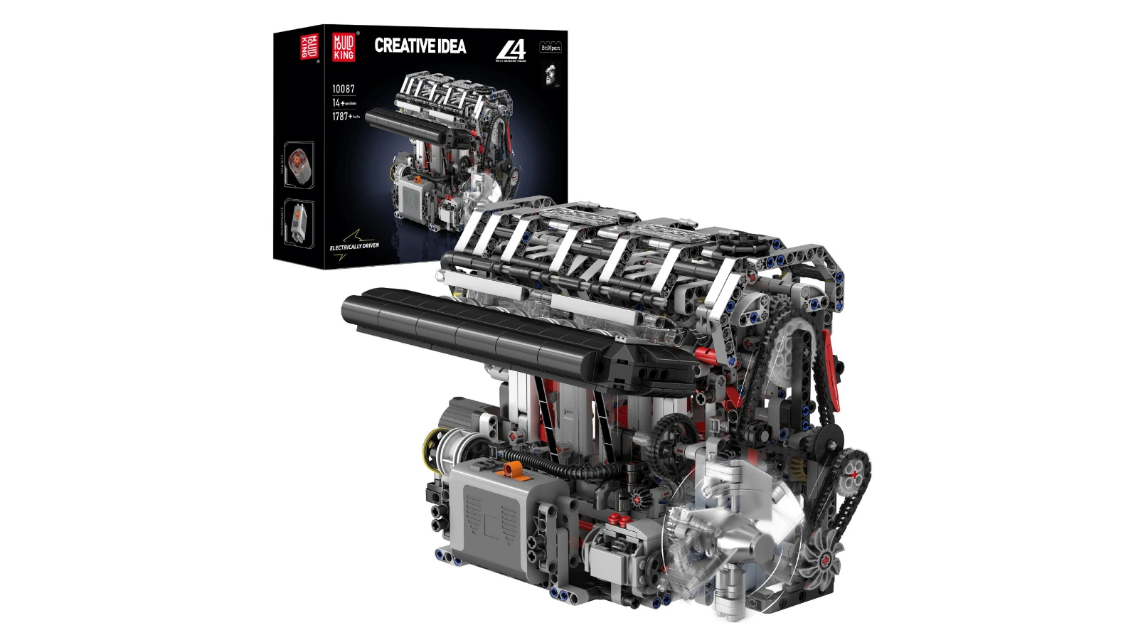 Mould King 1787 Piece Motorised L4 Gasoline Engine Building Set