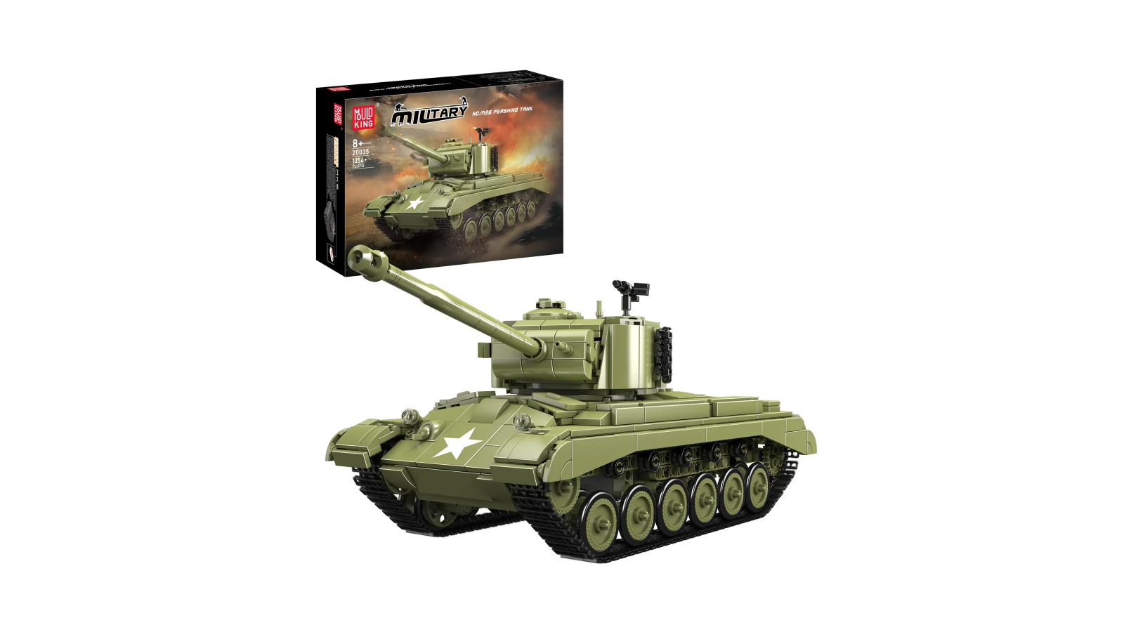 Mould King 1054 Piece M26 Heavy Tank Building Set