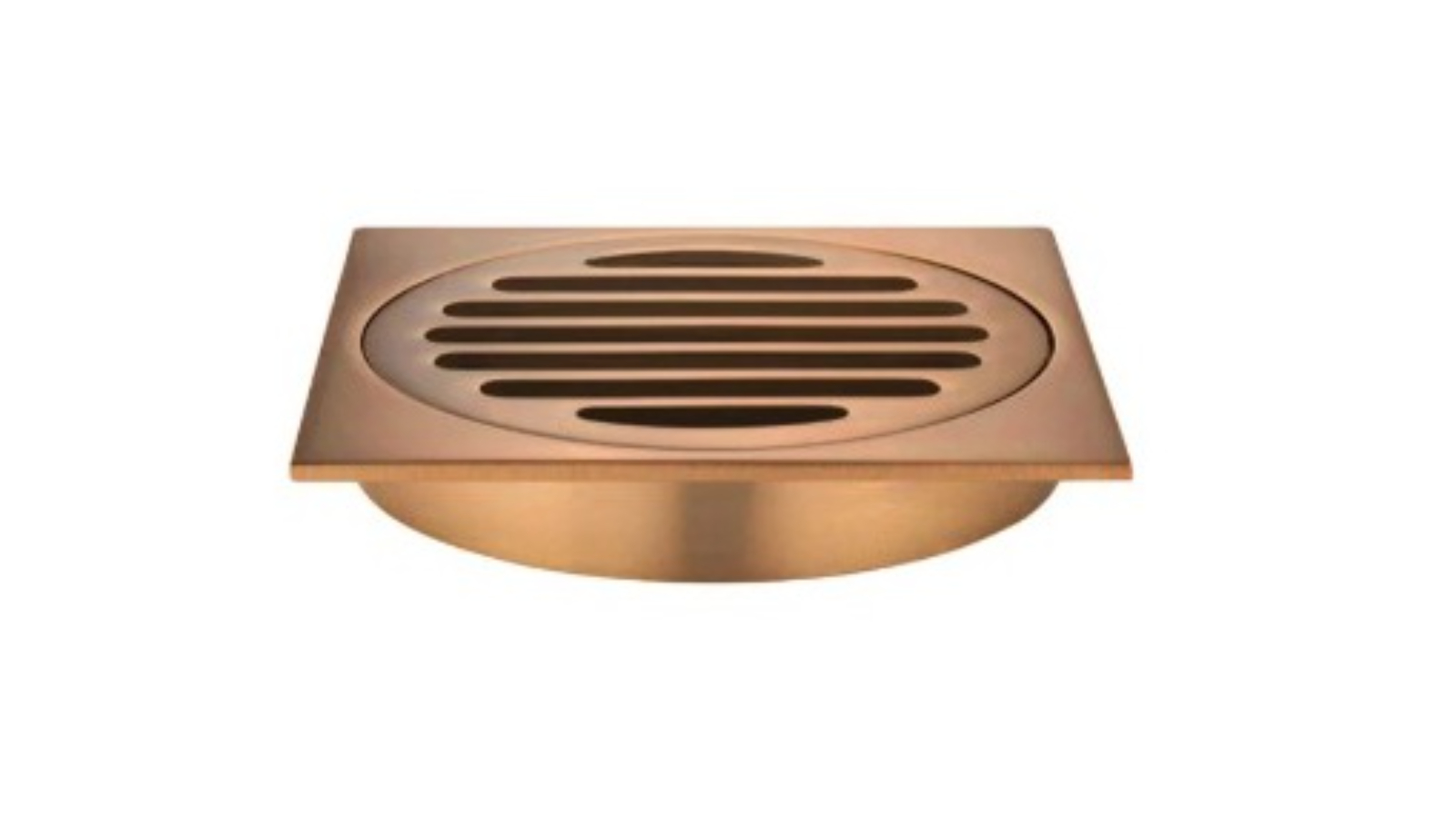 Meir 100mm Square Floor Grate Shower Drain Outlet - Lustre Bronze