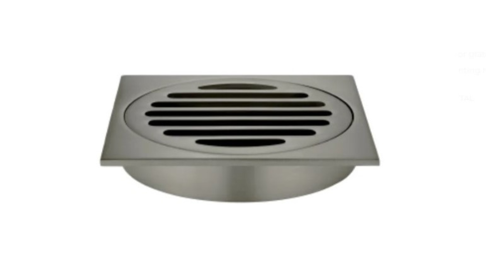 Meir 100mm Square Floor Grate Shower Drain Outlet - Gunmetal