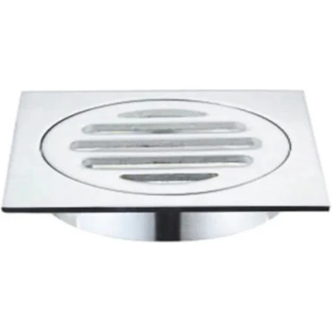 Meir 80mm Square Floor Grate Shower Drain Outlet - Chrome