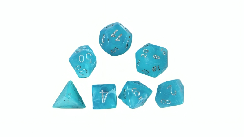Latest Buys Chessex Polyhedral Sky/Silver 7 Die Luminary Set