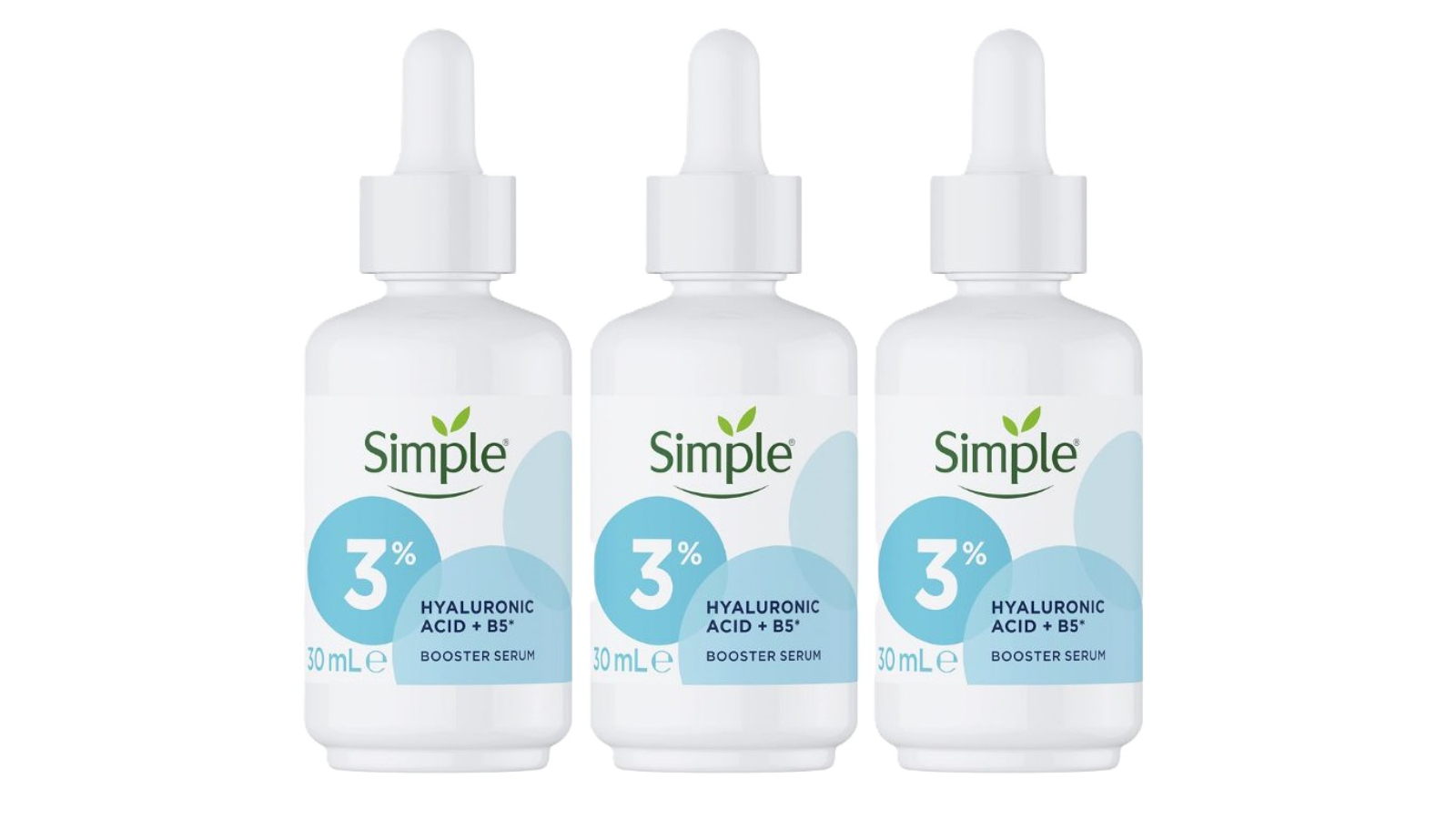 Simple 3 Piece 30ml Hyaluronic Acid and B5 Serum