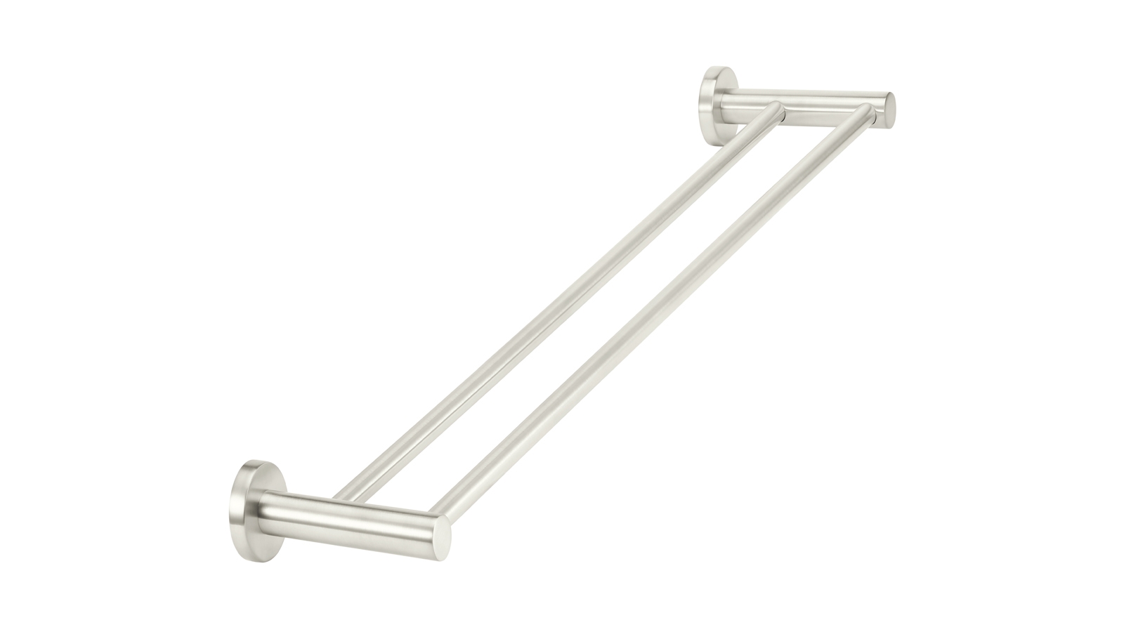 Meir 60cm Round Double Towel Rail - Brushed Nickel
