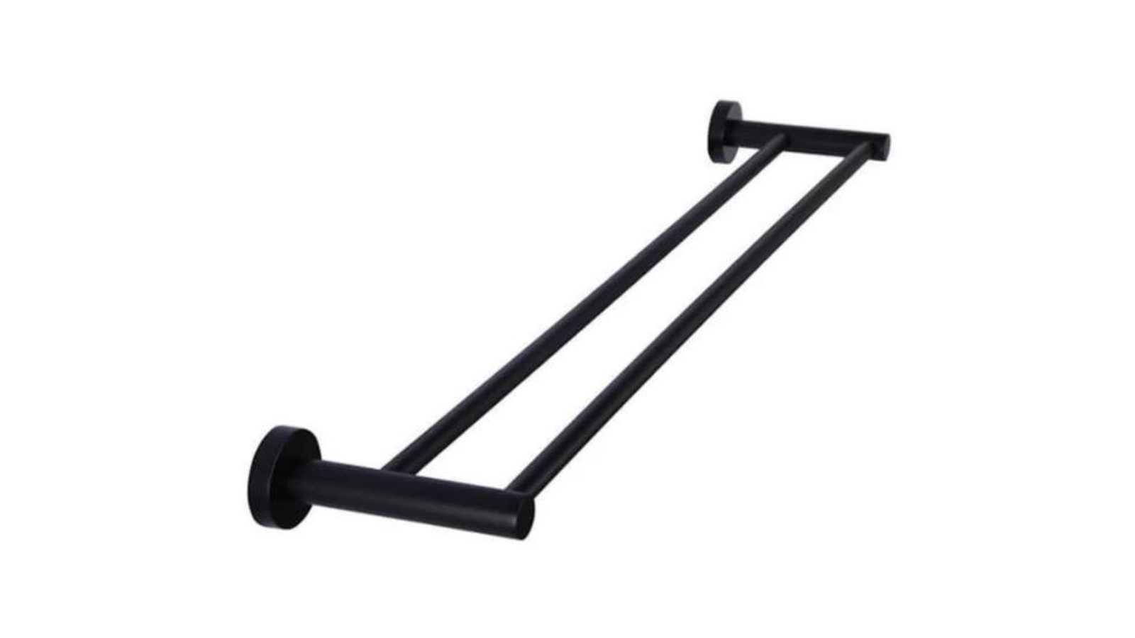 Meir 600mm Round Double Towel Rail - Matte Black