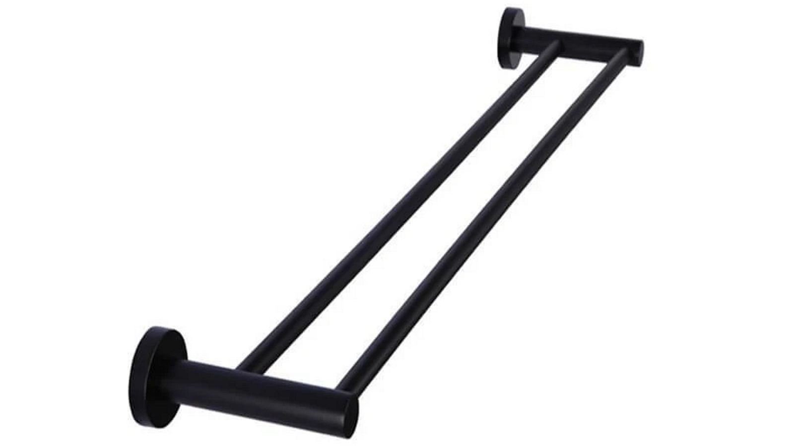 Meir 90cm Round Double Towel Rail - Matte Black