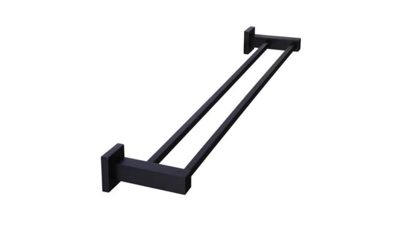 Meir 600mm Square Double Towel Rail - Matte Black