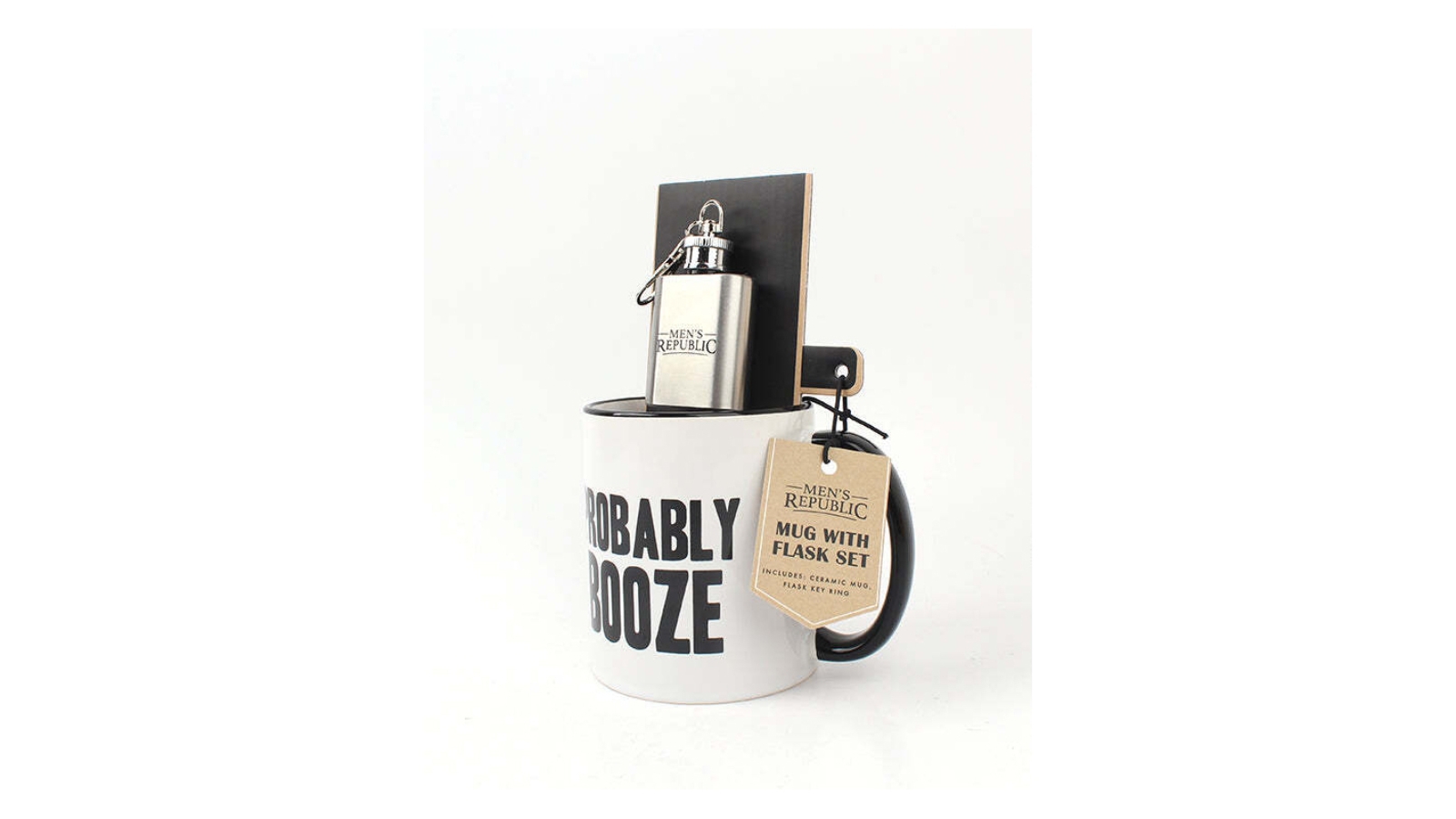 Men's Republic Mug Set with Flask Keyring 