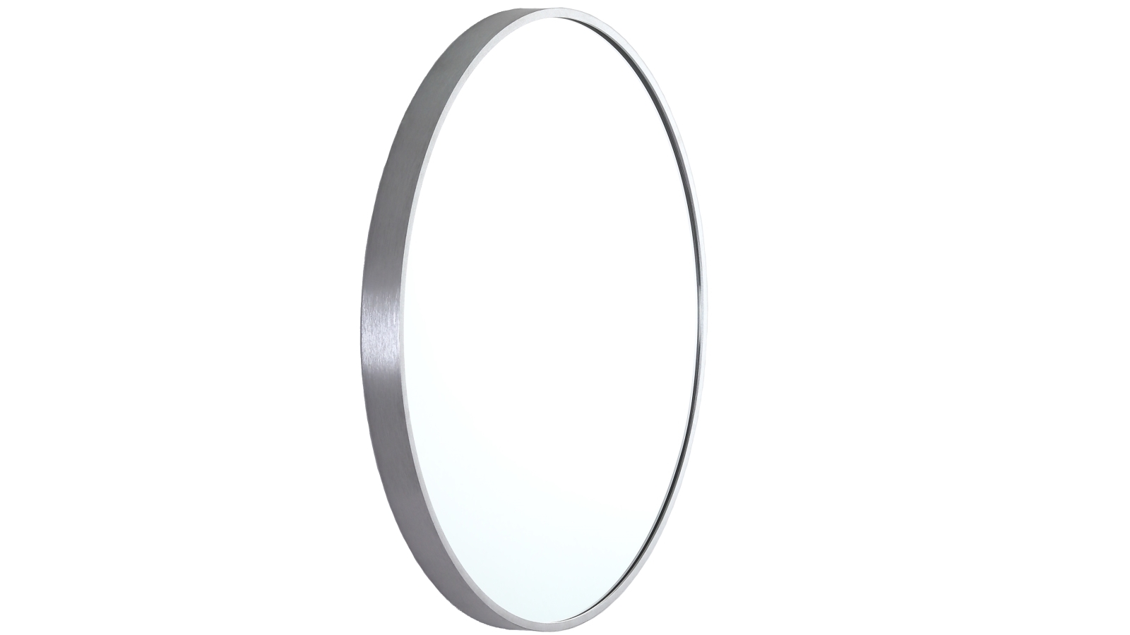 Remer 610mm Aluminium Frame Round Mirror - Brushed Nickel