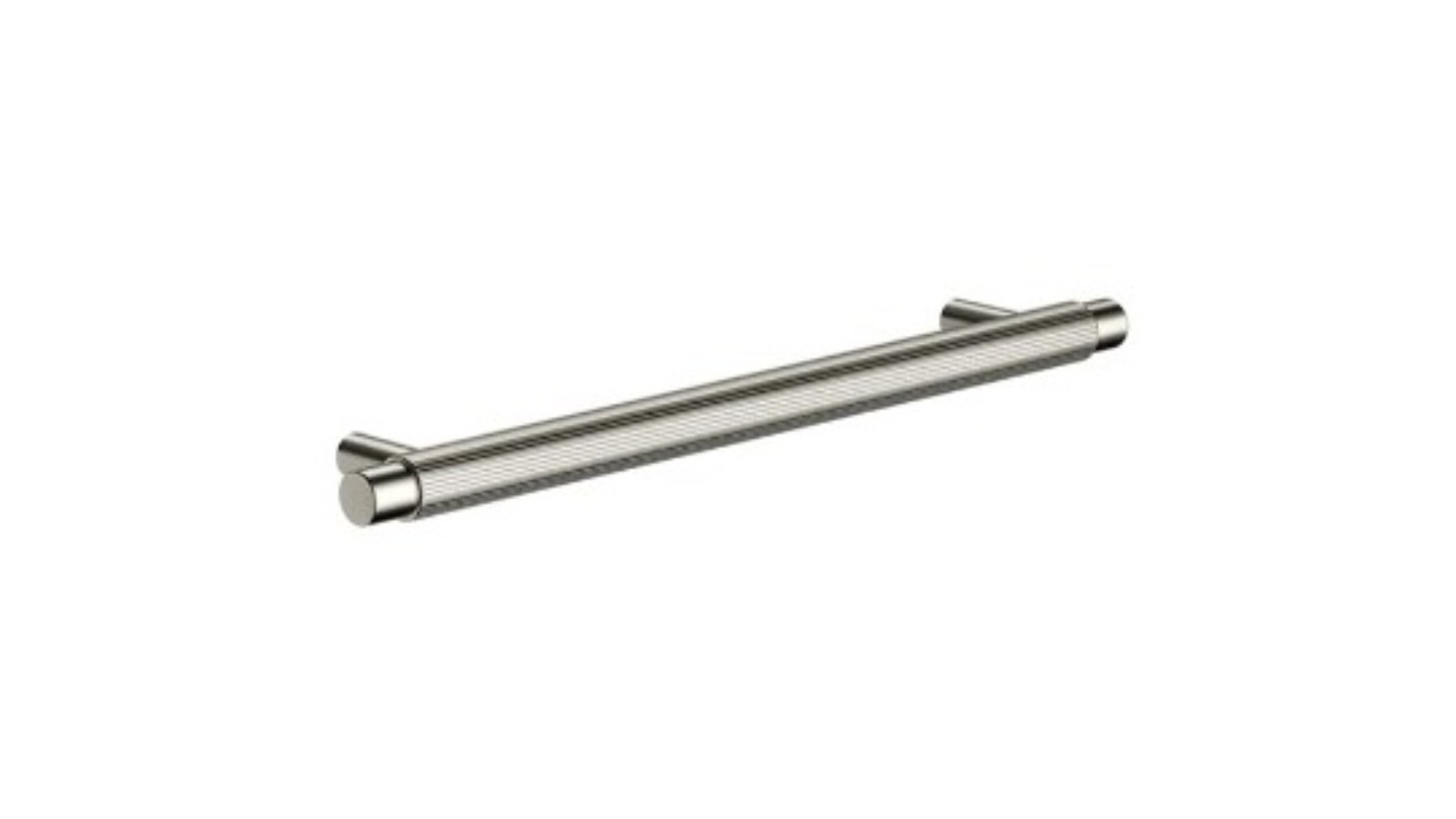 Meir Oppen 200mm Round Pull Linear Knurled Cabinet Handle - Brushed Nickel
