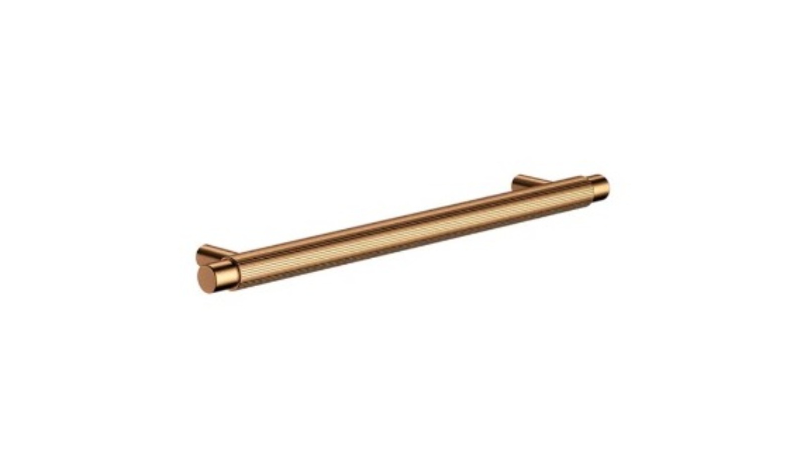 Meir Oppen 200mm Round Pull Linear Knurled Cabinet Handle - Lustre Bronze