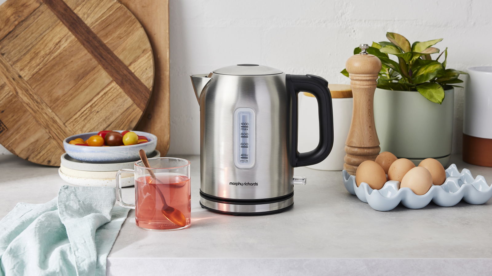 Morphy Richards Equip 1L Kettle Stainless Steel Harvey Norman