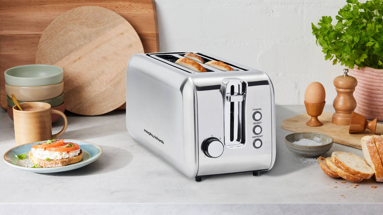 Morphy Richards Equip 4 Slice Long Slot Toaster Stainless Steel